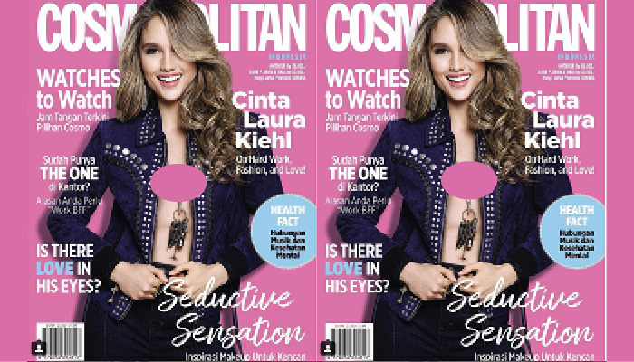 Tampilan pose Cinta Laura di Majalah