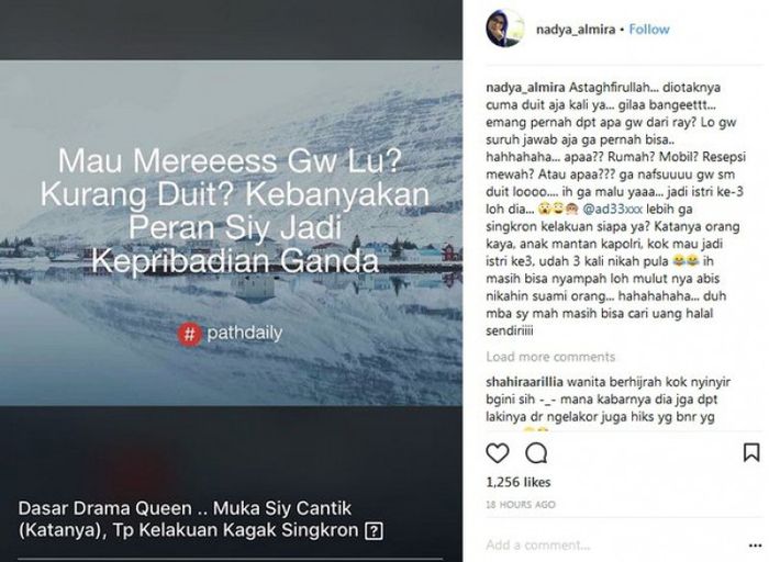 Nadya Almira bongkar identitas perempuan selingkuhan suaminya