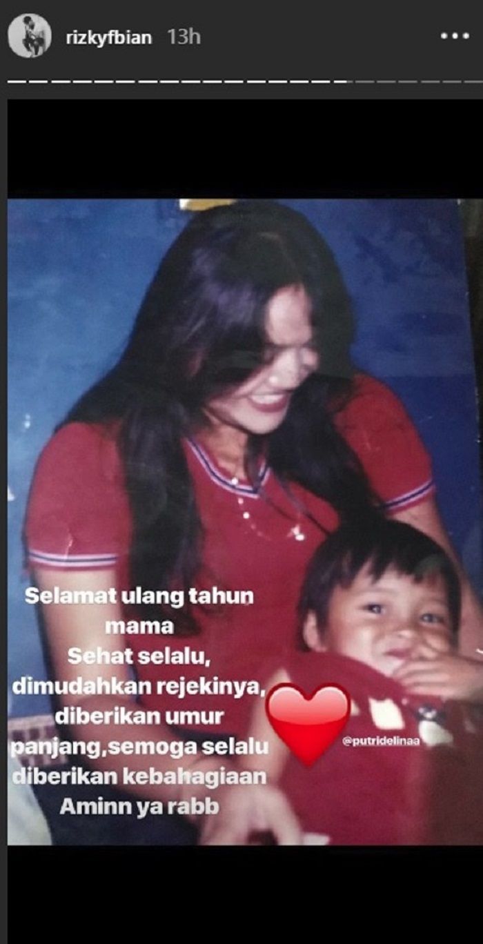 Rizky Febian unggah ucapan ulang tahun untuk ibunya, Lina