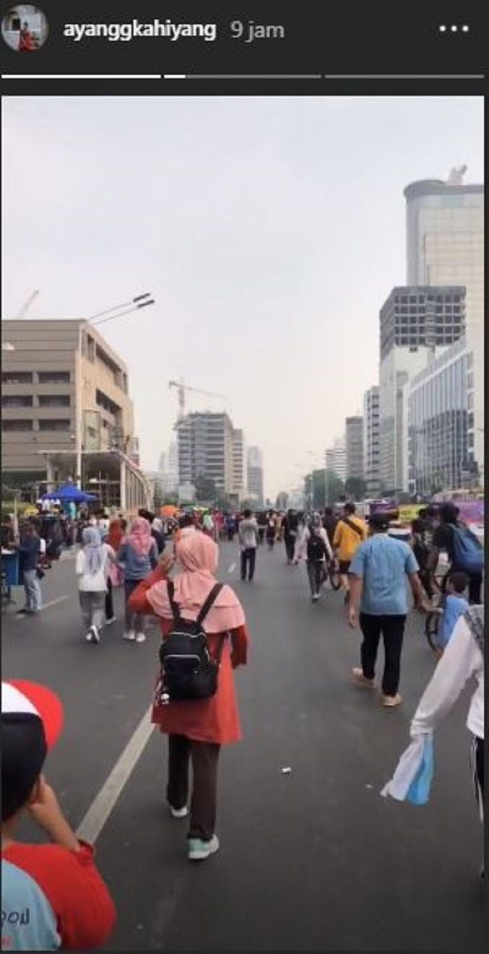 Unggahan Kahiyang ayu kala mengikuti Car Free Day