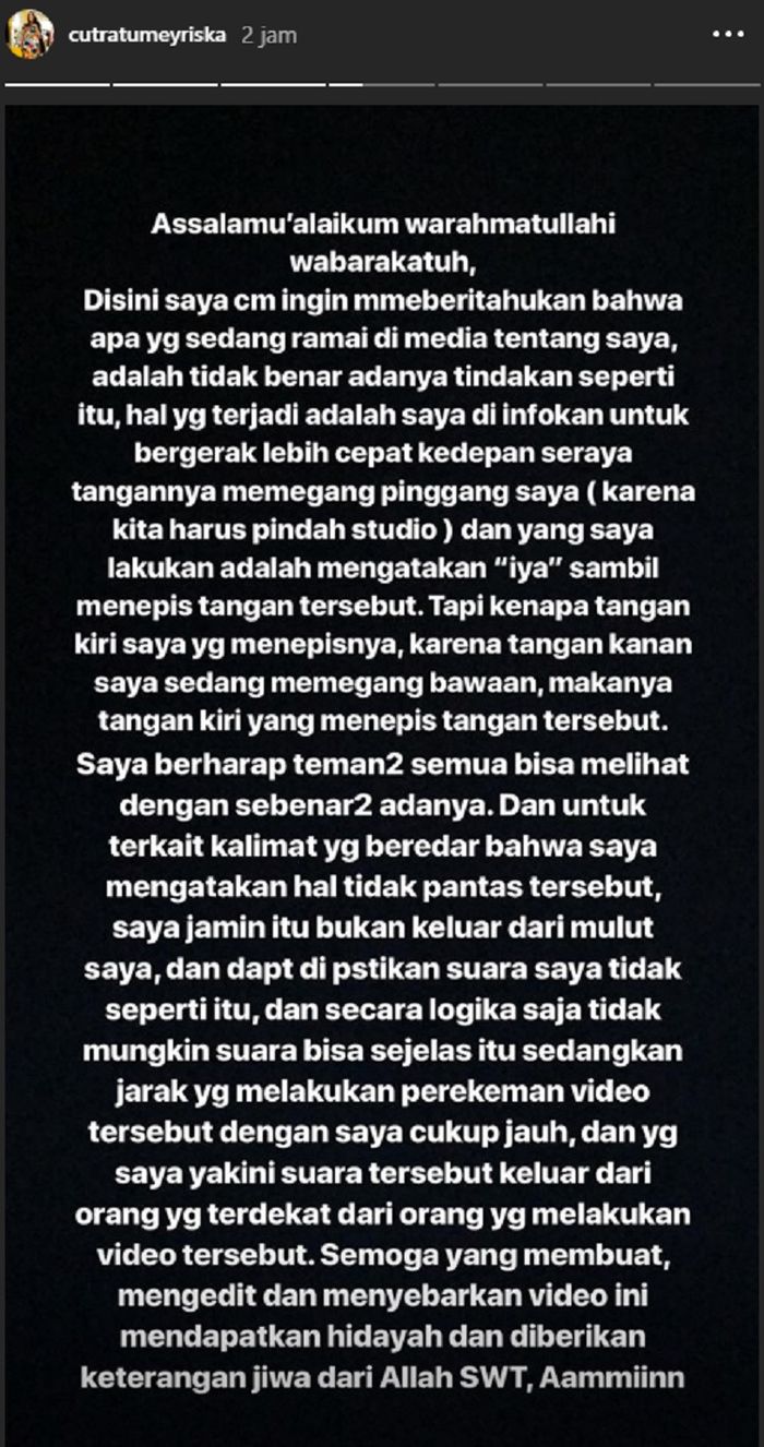 Raffi Ahmad Dianggap Tak Senonoh, Cut Meyriska Klarifikasi Kejadian Sebenarnya