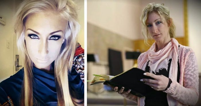 Crystal Bassette yang ketika masih jadi bintang film dewasa dan setelah jadi pastor.