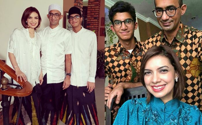 Najwa Shihab dan keluarga kecilnya selalu meluangkan waktu untuk foto bersama di momen hari raya
 
