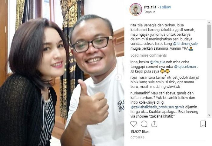 Rita Tila menyebutkan jika dirinya adalah junior Sule