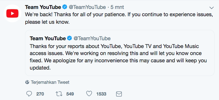 Tweet Youtube
