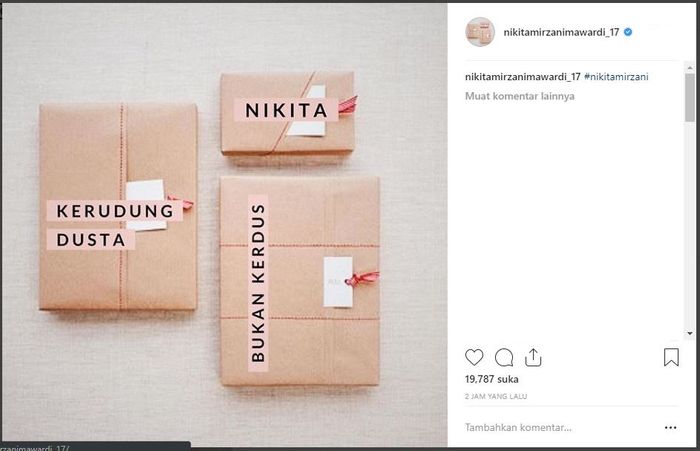 Unggahan pertama Nikita Mirzani pasca hapus semua foto di instagram