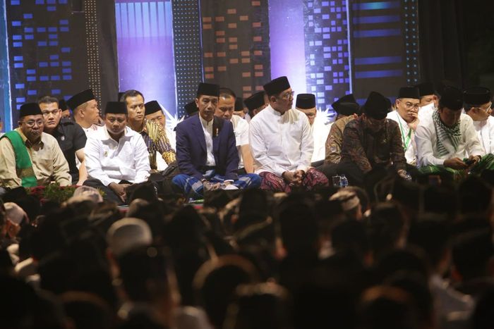 Presiden Jokowi tampak menghadiri Santriversary di Hari Santri Nasional 2018