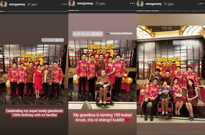Keluarga besar Morgan Oey rayakan ulang tahun sang nenek yang berusia 1 abad