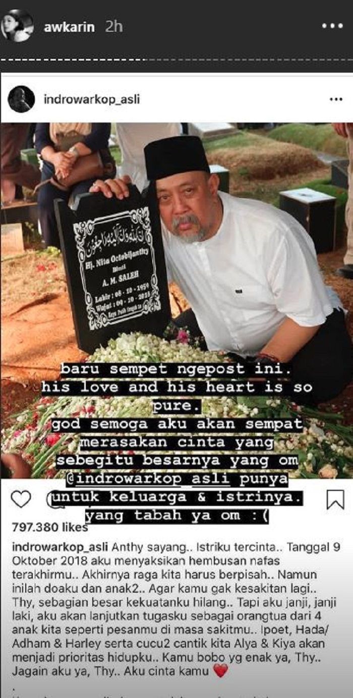 Ungkapan Belasungkawa Awkarin untuk Indro Warkop