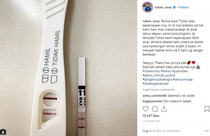 Ruben Onsu umumkan soal kehamilan Sarwendah