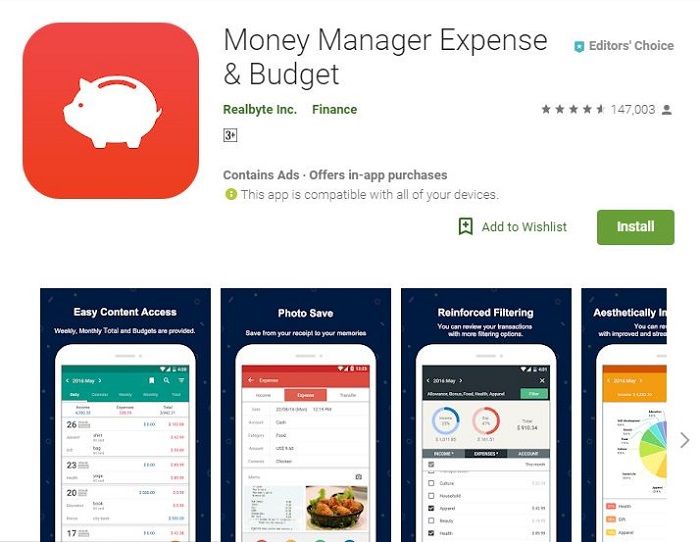 Aplikasi pengatur keuangan Money Manage Expense & Budget di Google Play Store
