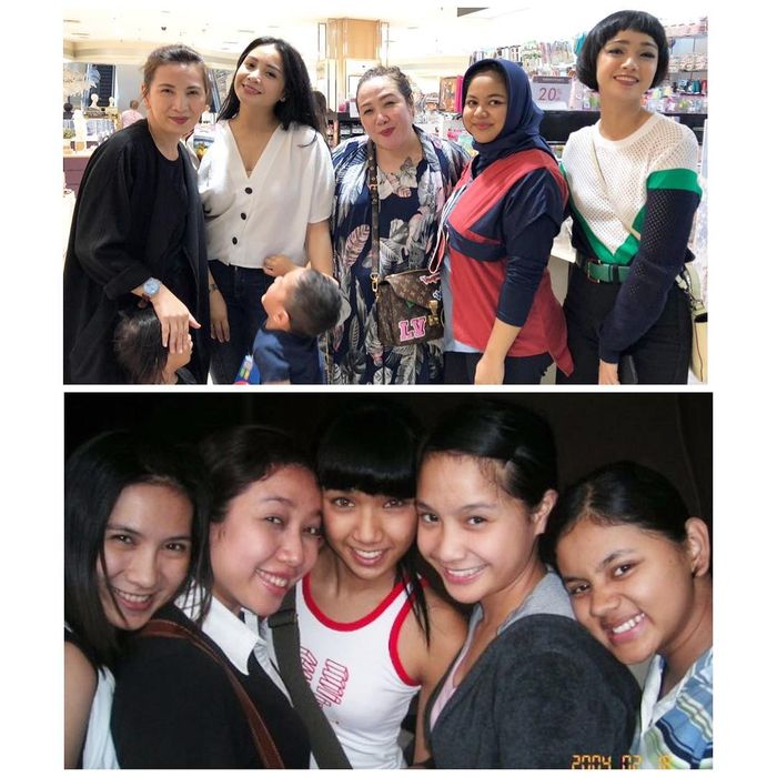 Kolase foto lawas dan masa kini pemain sinetron Di Sini Ada Setan