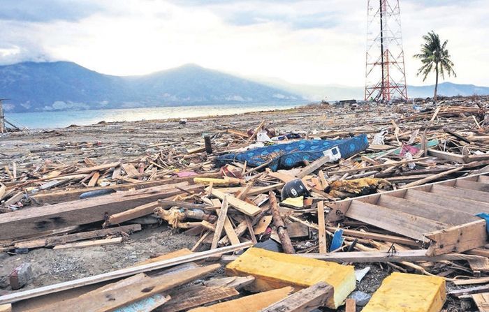Kawasan Kampung Nelayan, Palu, usai dihantam tsunami.