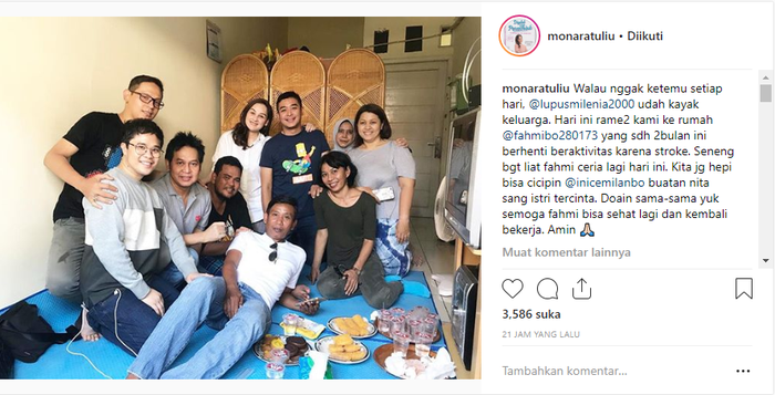 Mona Ratuliu dan pemeran Lupus menjenguk Fahmi Bo
