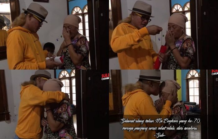 Sule memberikan hadiah untuk sang ibu
