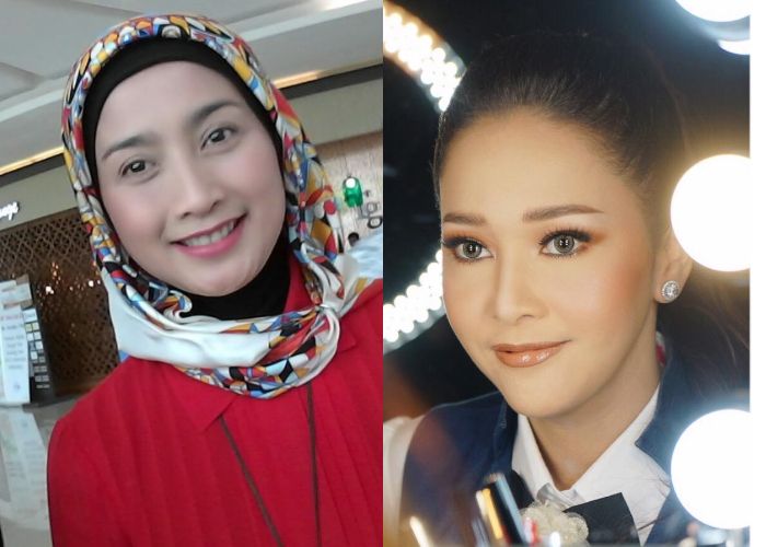 Desy Ratnasari (kiri) dan Maia Estianty (kanan)