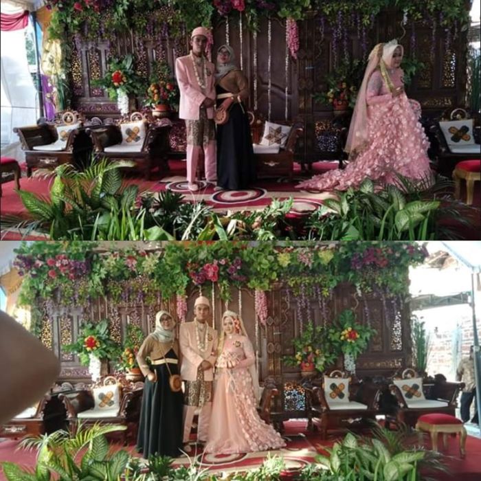 Linda bahkan berfoto bersama dengan mempelai