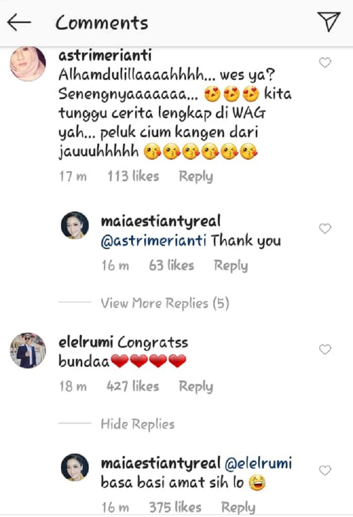 Balasan Maia Estianty untuk El Rumi.