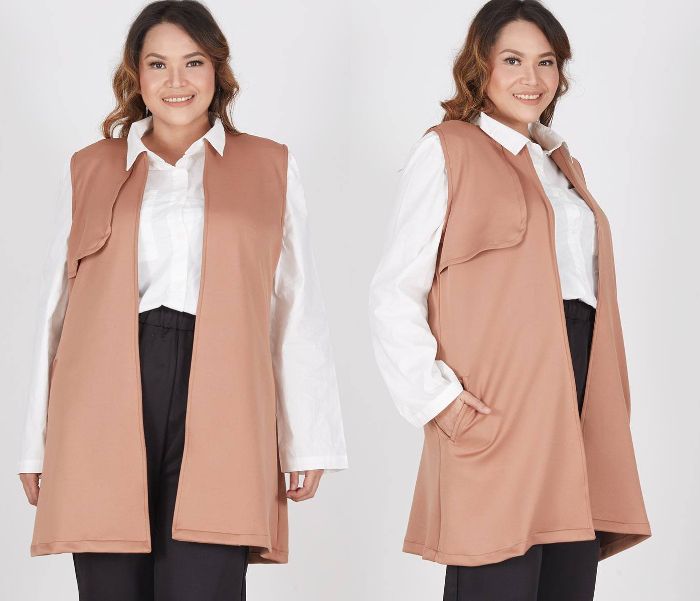 Rone Long Vest Brown