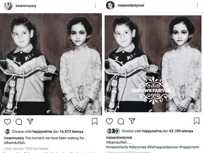 Unggahan Maia Estianty dan Irwan Mussry