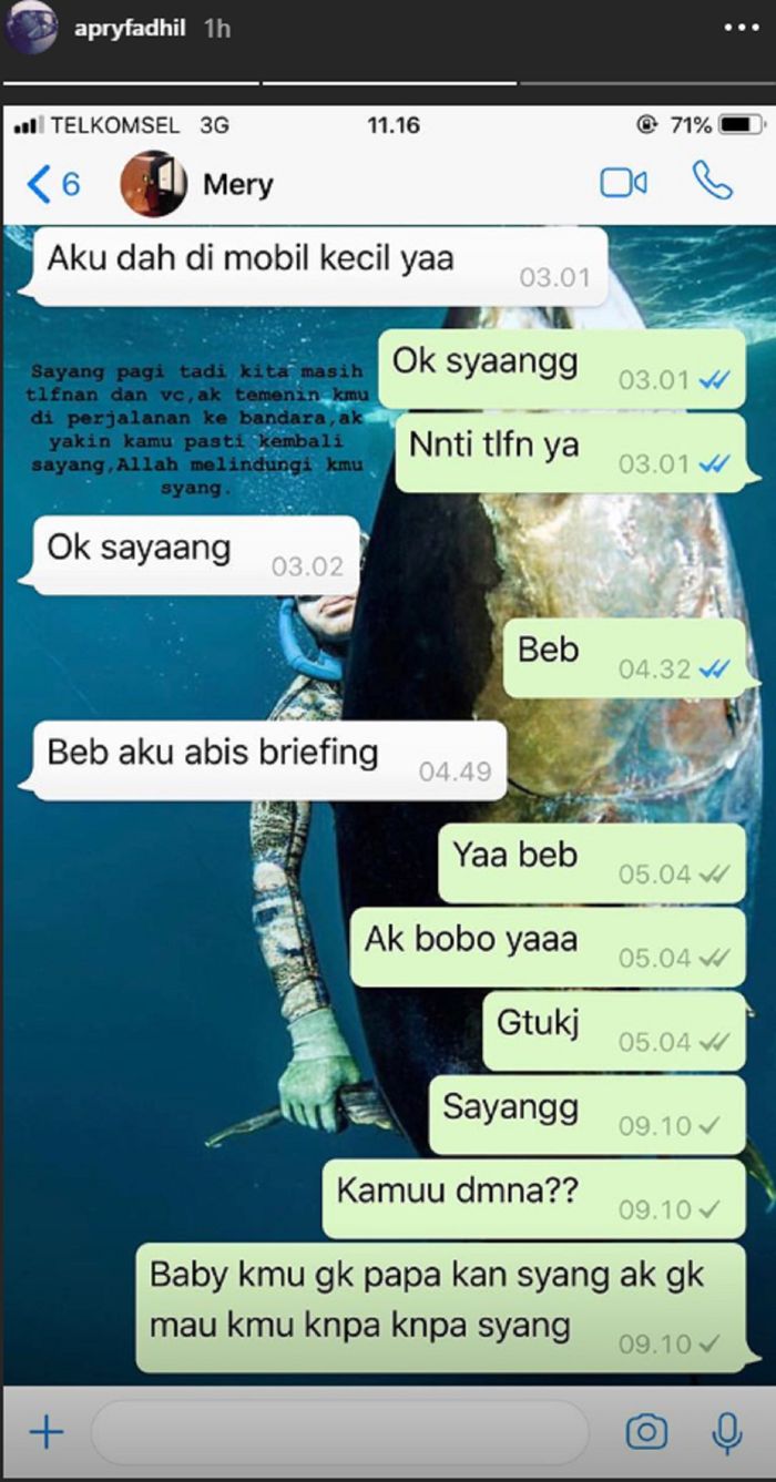 Unggahan stories kekasih pramugari Lion Air yang jatuh