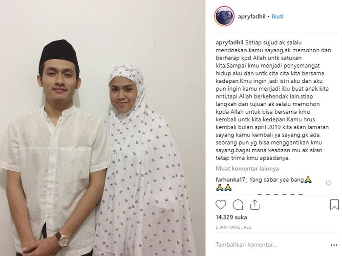 Curahan hati kekasih Mery Yulyanda tentang kisah cinta mereka yang ternyata akan segera menikah