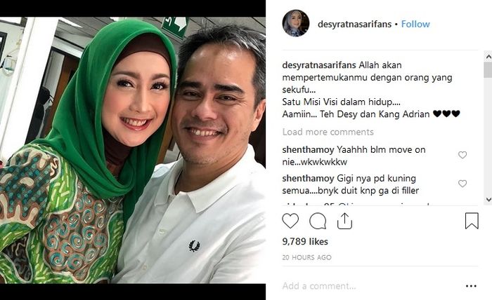 Potret kedekatana Desy Ratnasari dengan seorang laki-laki