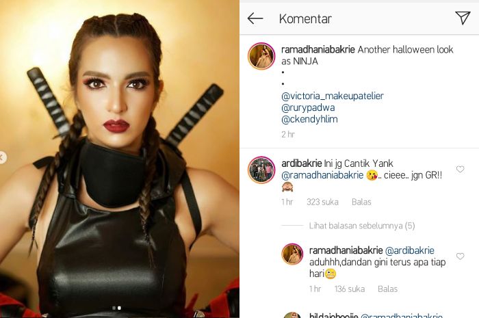 Nia Ramadhani berkostum ninja untuk Halloween