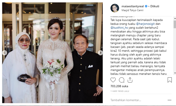 Maia Estianty ungakap momen haru sang ayah di pernikahannya