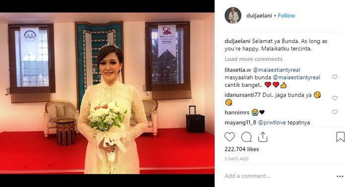 Maia Estianty di unggahn Dul