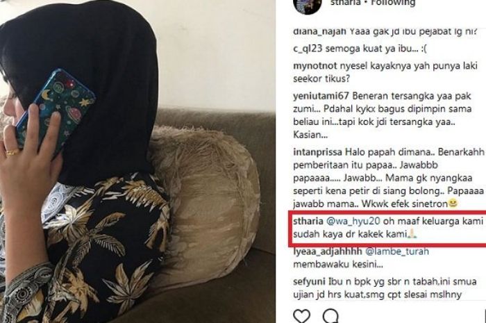 Unggahan Instagram istri Zumi Zola, Sherrin Tharia