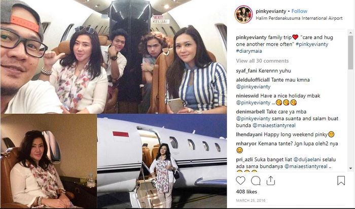 Pinky Evianty, kakak kandung <a href='https://manado.tribunnews.com/tag/maia-estianty' title='Maia Estianty'>Maia Estianty</a> suka travelling