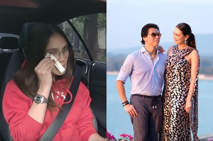 Luna Maya menangis sembari mengucapkan permohonan maafnya kepada keluarga Reino Barack dalam segmen Nebeng Boy.