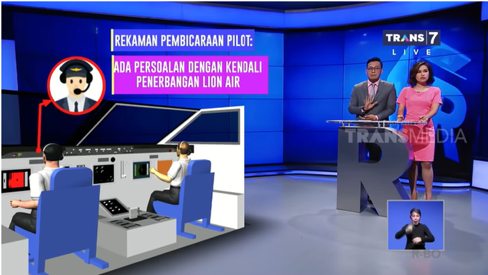Adanya kerusakan kendali penerbangan pesawat Lion Air JT-610 yang jatuh