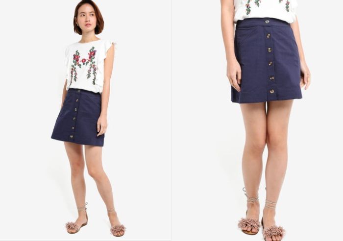 zalora.co.id - Rekomendasi rok mini terjangkau ala Maudy Ayunda - Mini Skirt With Stitching Details