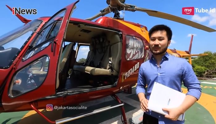Rudy Salim tinjau bisnisnya menggunakan helikopter pribadi