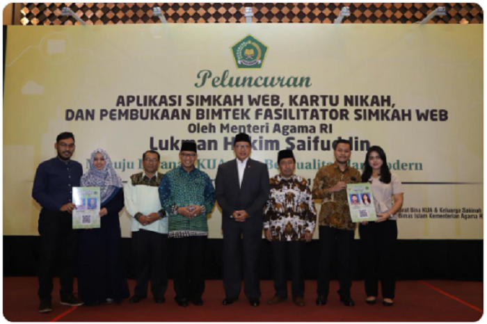 Peluncuran SIMKAH Web, Kemenag membuat kebijakan ganti buku nikah jadi kartu nikah.