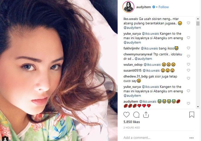 Unggahan akun Instagram Audy Item