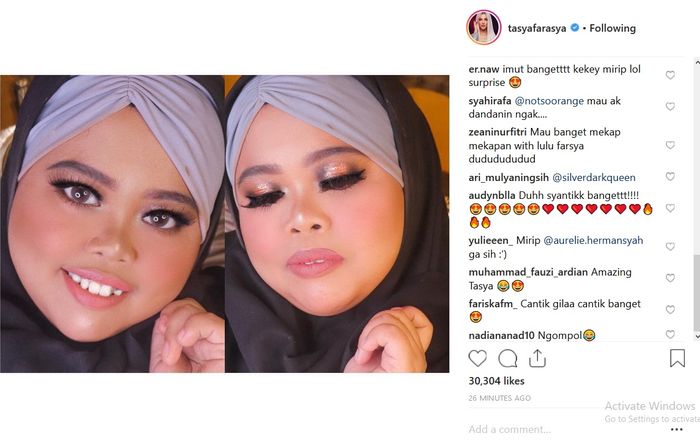 Penampilan Rahmawati Kekeyi Putri Cantikka setelah didandani Tasya Farasya