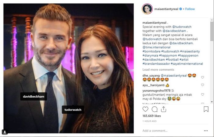 Maia Estianty foto dengan David Beckham