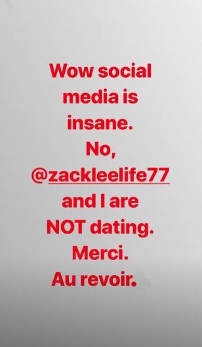 Postingan fitur Story laman Instagram Manohara yang menyebut dirinya tidak berkencan dengan Zack Lee