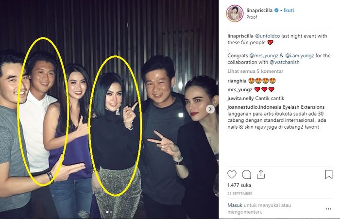 Reino dan Syahrini dalam satu frame