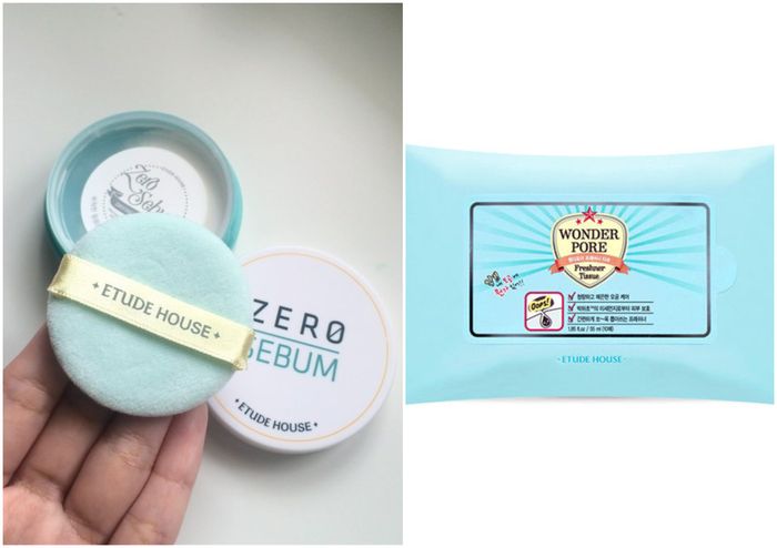 Etude House Zero Sebum Drying Powder, Etude House Wonder Pore Frehsner Tissue