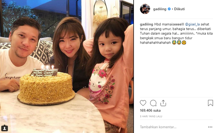 Gading Marten rayakan ulang tahun Gisela Anastasia