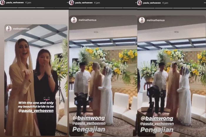 Suasana pengajian pra nikah Baim dan Paula