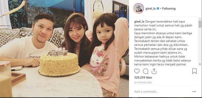 Gisella Anastasia Gugat Cerai Gading Marten, BerikutĀ 10 Artis yang Beri Semangat untuk Keduanya