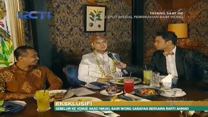 Penampilan Baim Wong untuk akad nikah