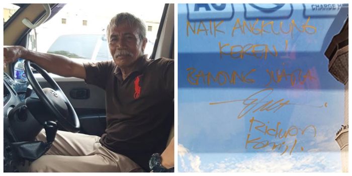 ada tanda tangan Ridwan Kamil di angkot tersebut
