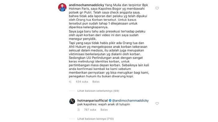 Komentar Kapolres Bogor di Postingan Hotman Paris