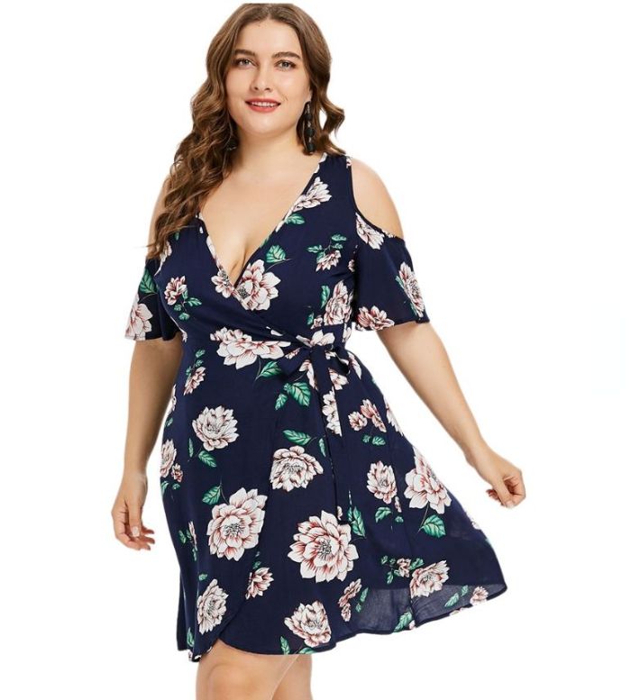 Dress Model Wrap Open Shoulder